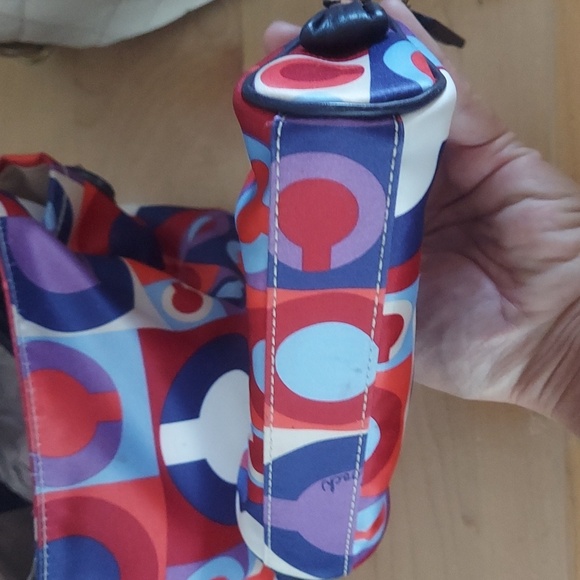 COACH Madison Op Art Resort Scarf Satin TopHandled Tote 2Pc Set - Picture 9 of 12